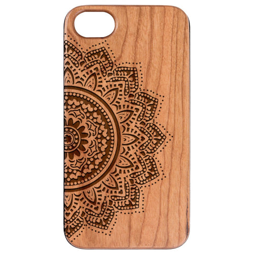 Half Mandala 1 - Engraved Wood Phone Case