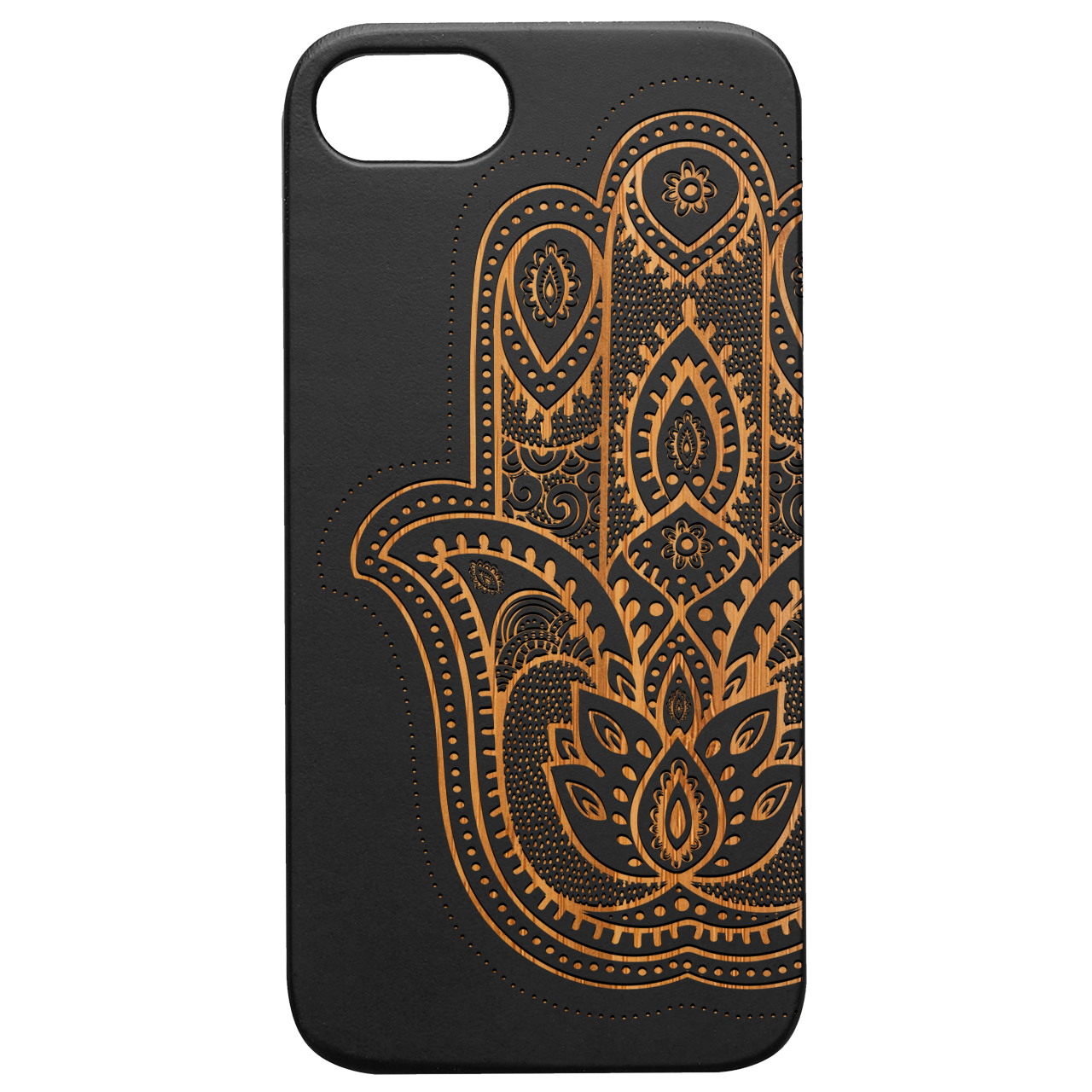 Hamsa 2 - Engraved Wood Phone Case