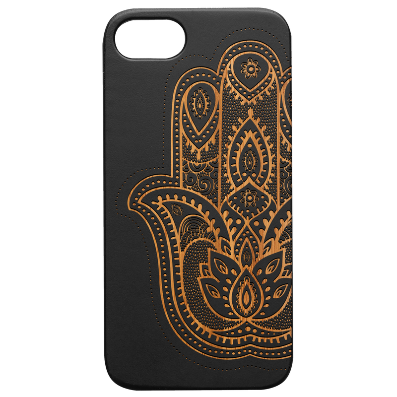 Hamsa 2 - Engraved Wood Phone Case