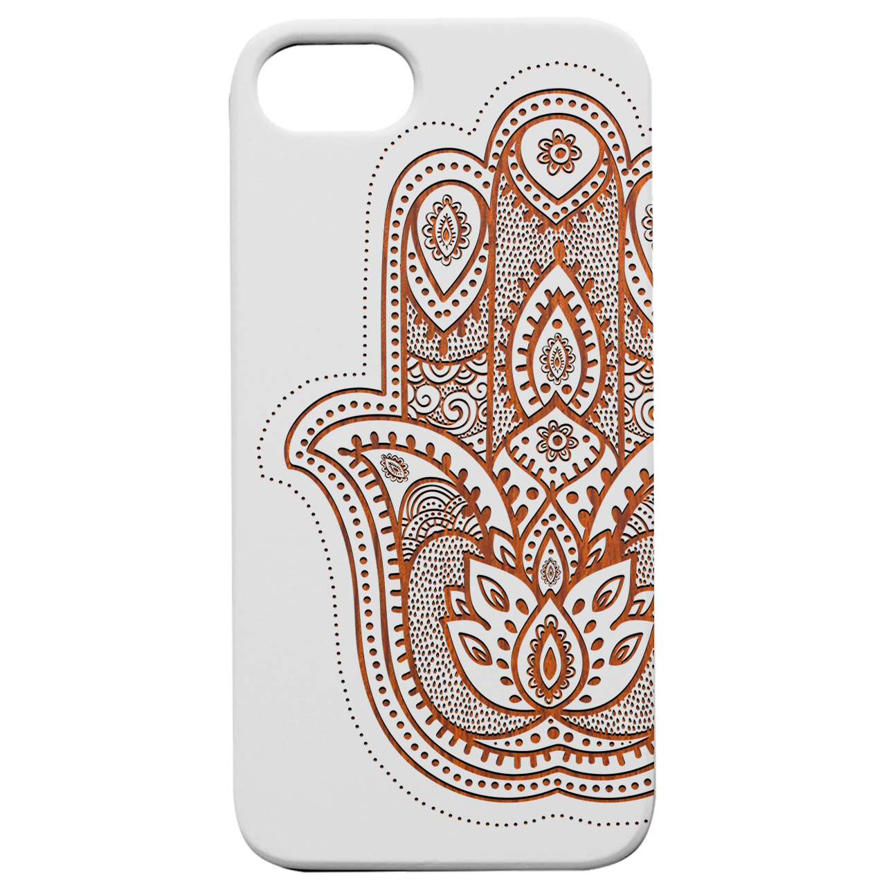 Hamsa 2 - Engraved Wood Phone Case
