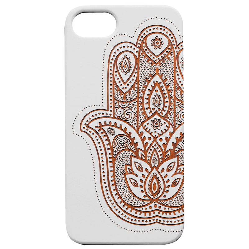 Hamsa 2 - Engraved Wood Phone Case