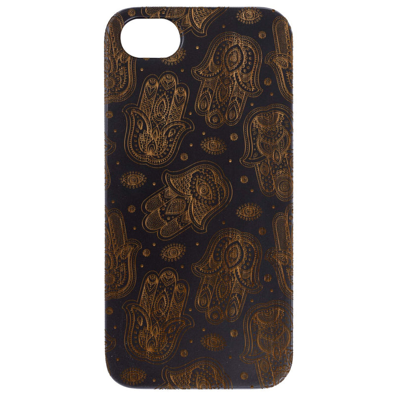 Hamsa Pattern - Engraved Wood Phone Case