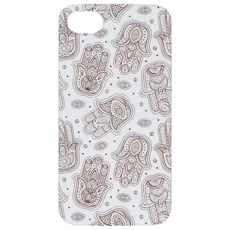 Hamsa Pattern - Engraved Wood Phone Case