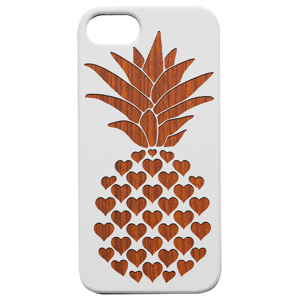 Heart Pineaple - Engraved Wood Phone Case