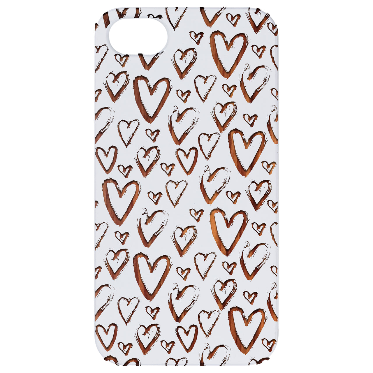 Heart Pattern - Engraved Wood Phone Case