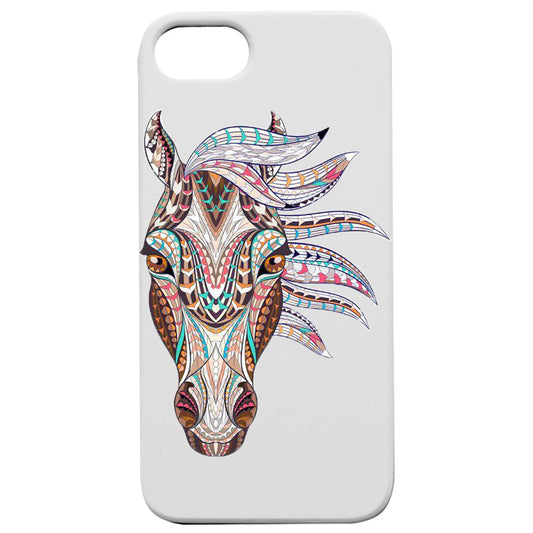 Horse Mandala - Color Printed Wood Phone Case