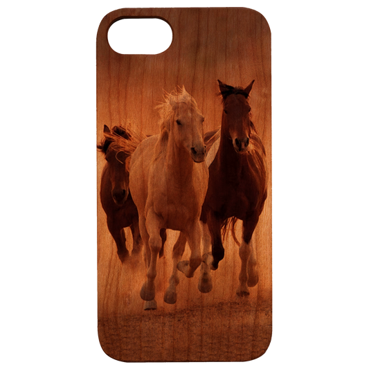 Horses - UV Color Printed Wood Phone Case