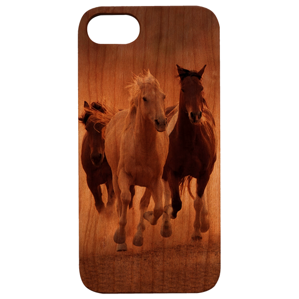 Horses - UV Color Printed Wood Phone Case