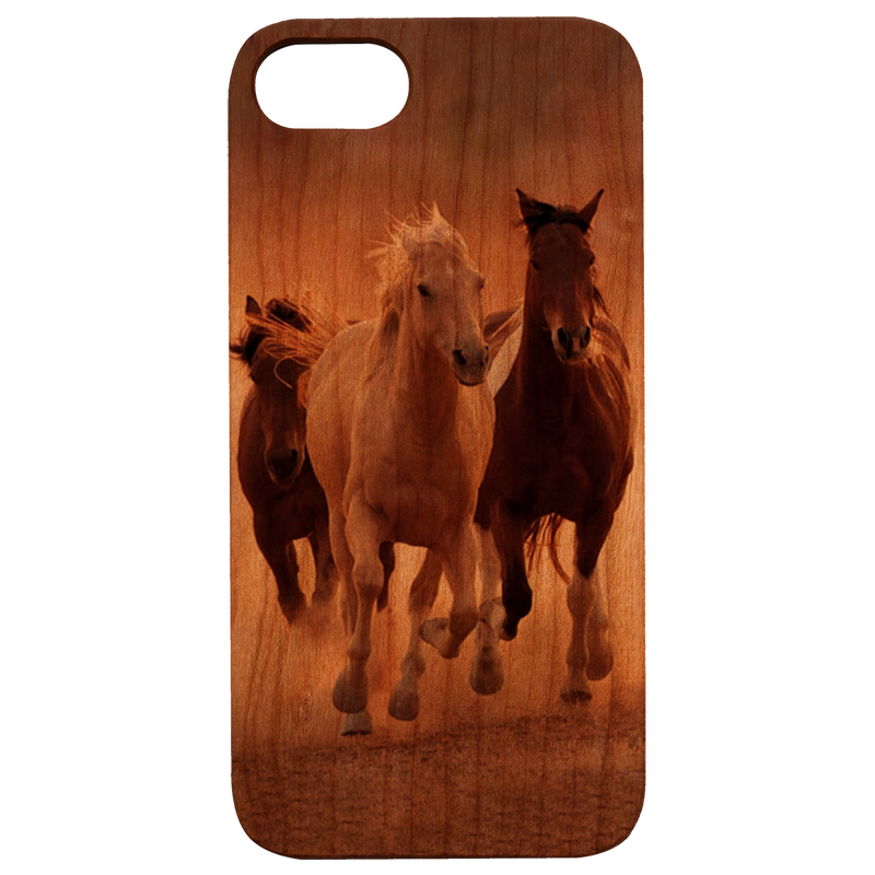 Horses - UV Color Printed Wood Phone Case