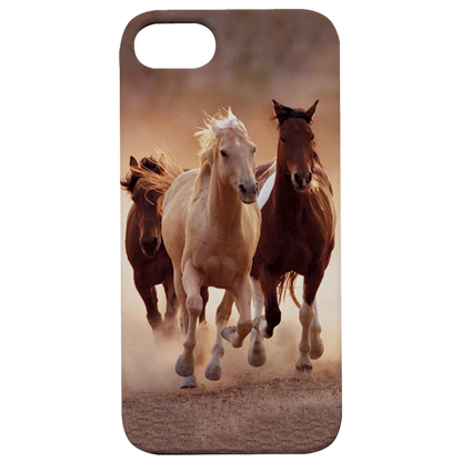 Horses - UV Color Printed Wood Phone Case