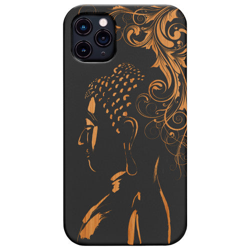 Buddha Side Mandala - Engraved Wood Phone Case