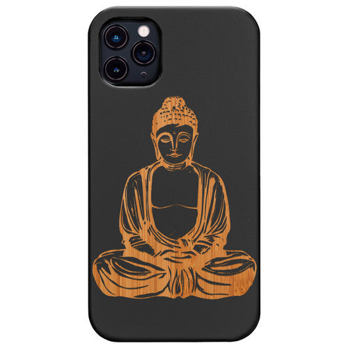 Buddha Meditation - Engraved Wood Phone Case