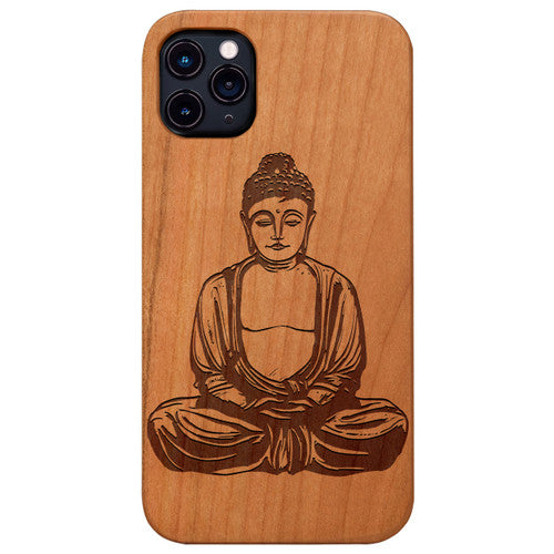 Buddha Meditation - Engraved Wood Phone Case