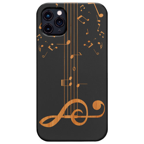 Music Note 2 - Engraved Wood Phone Case