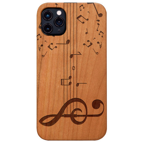 Music Note 2 - Engraved Wood Phone Case