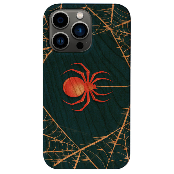 Hanging Wild Spider - UV Color Printed Wood Phone Case