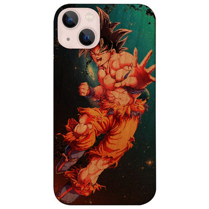 Angry Goku 2 - UV Color Printed Wood Phone Case