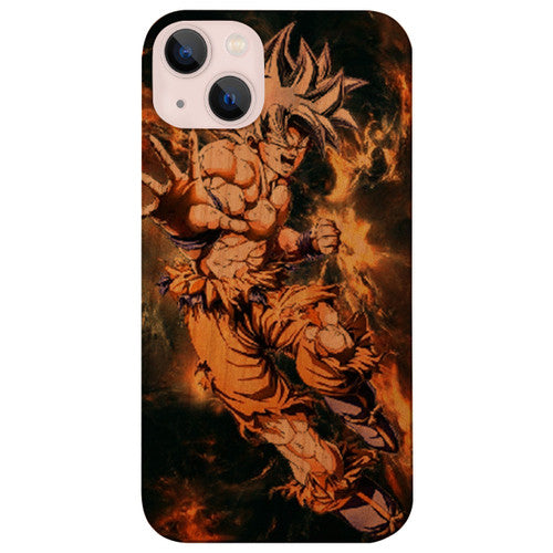 Angry Goku 3 - UV Color Printed Wood Phone Case