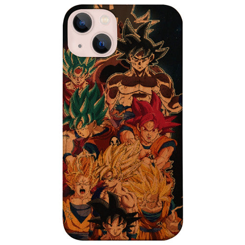 All Forms of Goku 2 - UV Color Printed Wood Phone Case