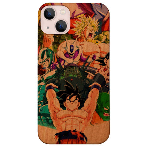 All Forms of Goku 3 - UV Color Printed Wood Phone Case