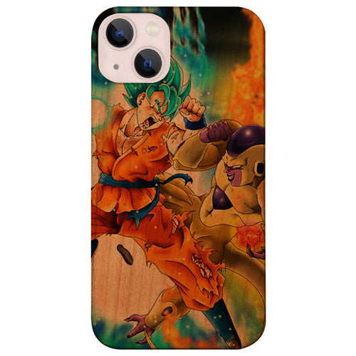Goku Beerus & Vegeta - UV Color Printed Wood Phone Case