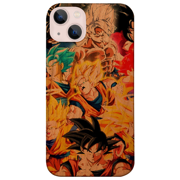 Goku Characters - UV Color Printed Wood Phone Case