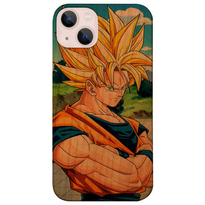 Son Goku Saiyan - UV Color Printed Wood Phone Case