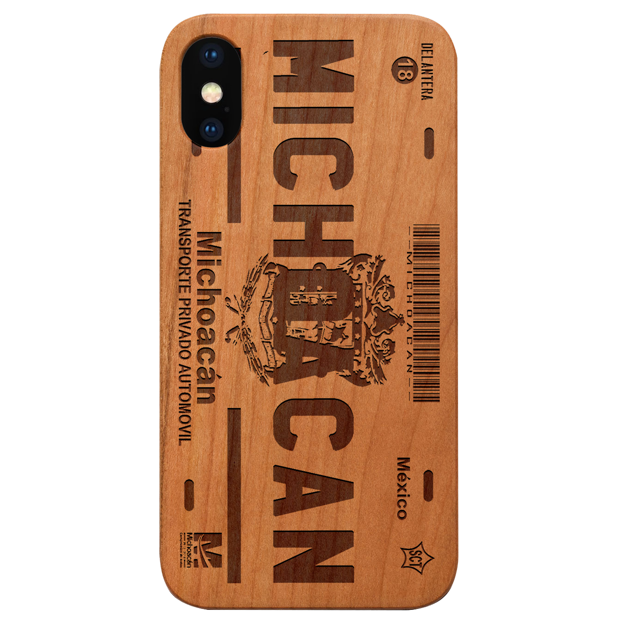 MICHOACAN - Plate Engraved Wood Phone Case