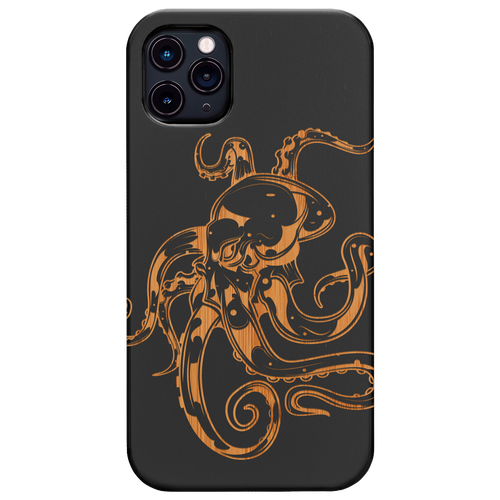 Giant Octopus - Engraved Wood Phone Case