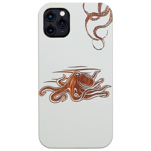 Baby Octopus - Engraved Wood Phone Case
