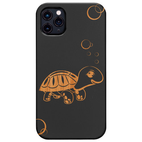 Baby Tortoise - Engraved Wood Phone Case