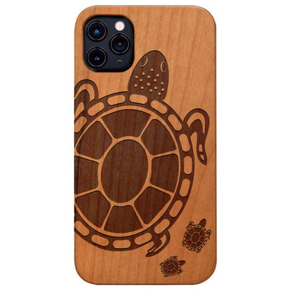 Turtle 4 - Engraved Wood Phone Case