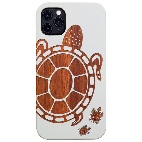 Turtle 4 - Engraved Wood Phone Case