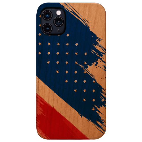 American Flag - UV Color Printed Wood Phone Case