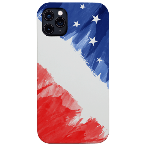American Flag - UV Color Printed Wood Phone Case
