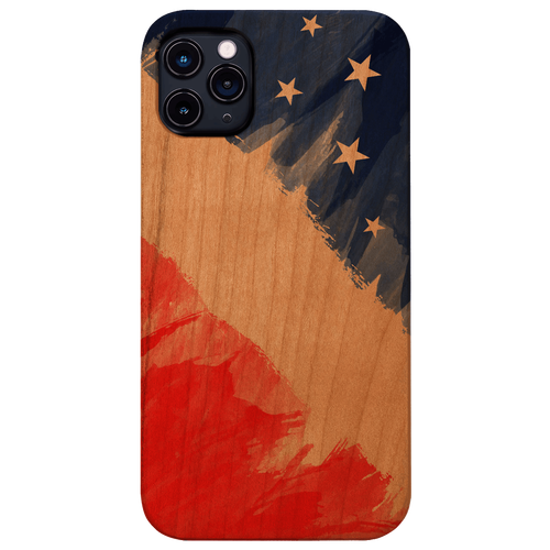 American Flag - UV Color Printed Wood Phone Case