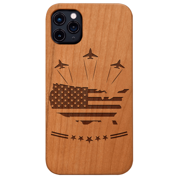 USA Air Force Flag - Engraved Wood Phone Case