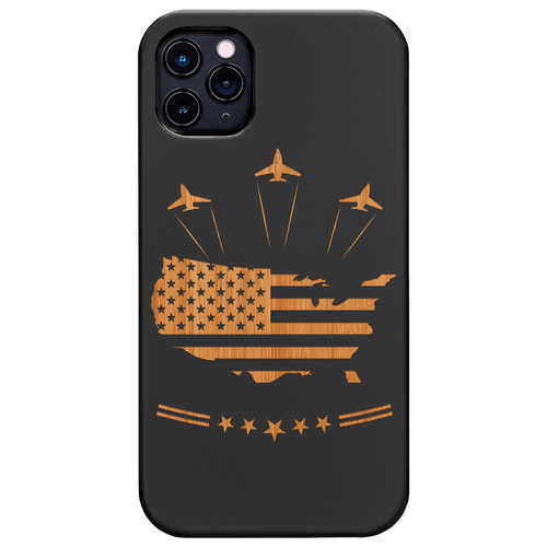 USA Air Force Flag - Engraved Wood Phone Case