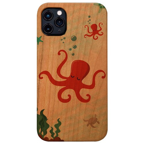 Sleeping Octopus - UV Color Printed Wood Phone Case
