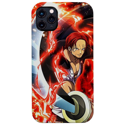 Shanks Red Hair - One Piece - UV Color Printed Wood Phone Case