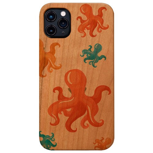 Octopus Pattern - UV Color Printed Wood Phone Case