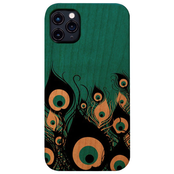 Peacock Feather 3 - UV Color Printed Wood Phone Case