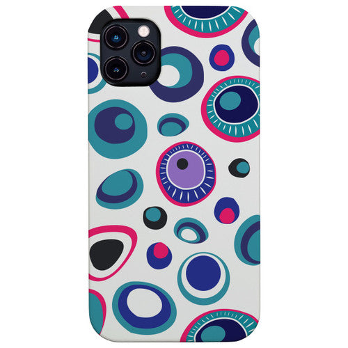 Colorful Evil Eyes - UV Color Printed Wood Phone Case