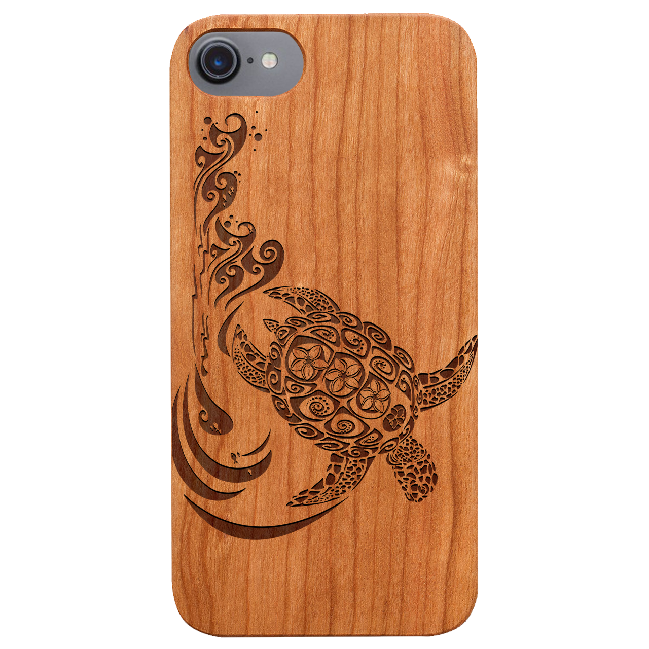 Hawaiian Turtle 3 - Engraved Wood Phone Case