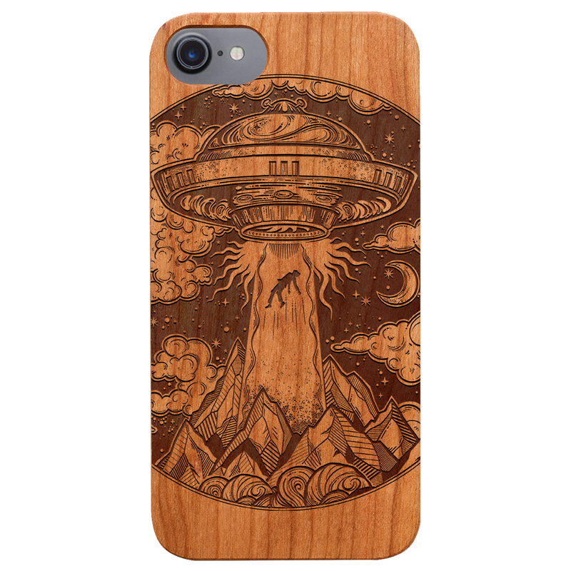 Ufo - Engraved Wood Phone Case