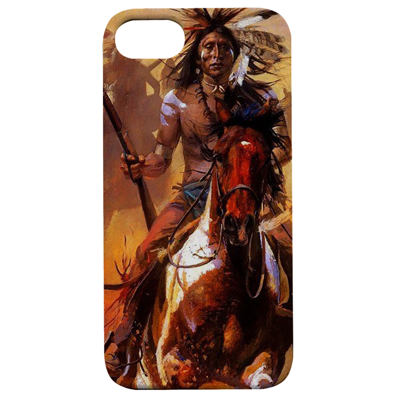 Indian Warrior - UV Color Printed Wood Phone Case