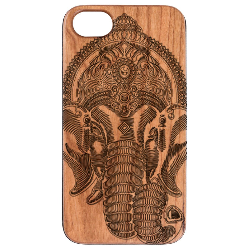 Indian Elephant - Engraved Wood Phone Case