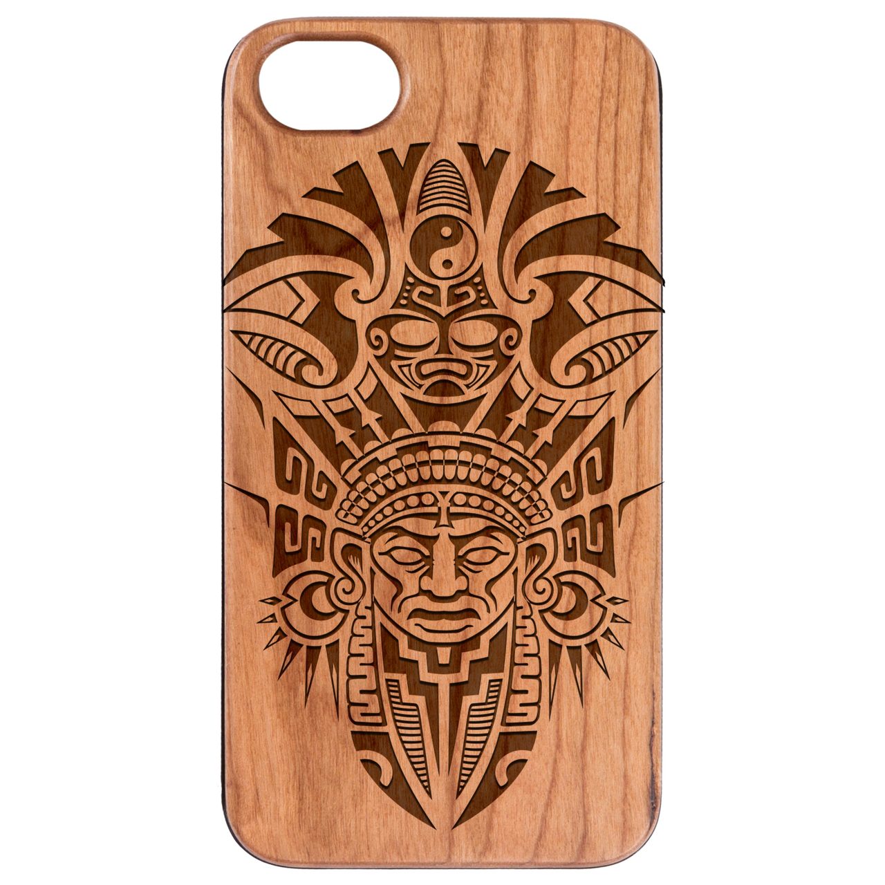Indian Mask - Engraved Wood Phone Case