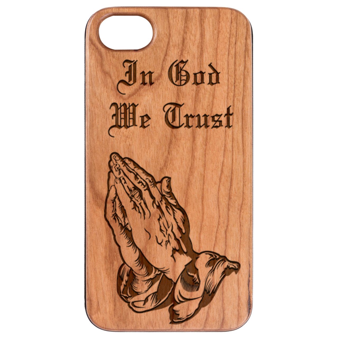 In God We Trust - Engraved Wood Phone Case