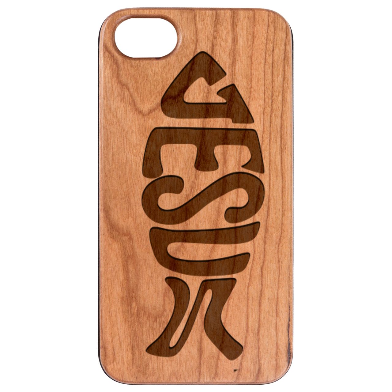 Ichthys Jesus 2 - Engraved Wood Phone Case